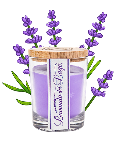 Candela Lavanda Piccola con Tappo in Legno