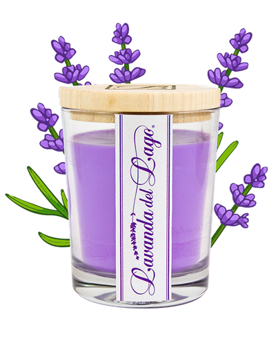 Candela Lavanda Grande con Tappo in Legno