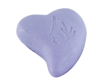 Barra de jabón en forma de corazón